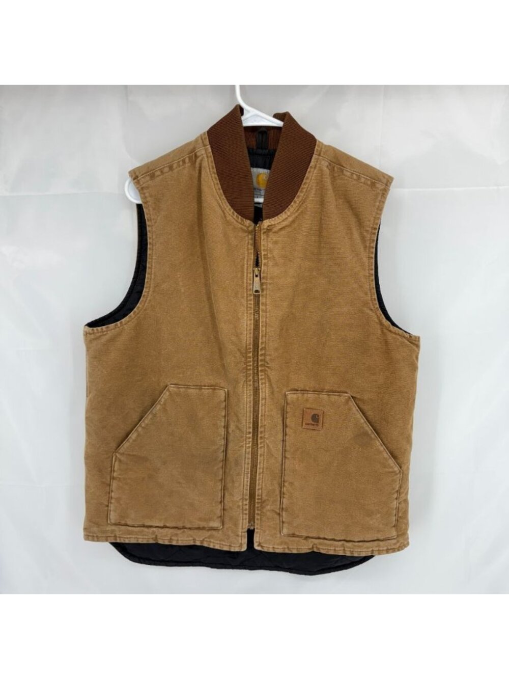 Carhartt Men LT Arctic Quilt Vest Lined Insulated Duck Canvas Chore Work Brown
